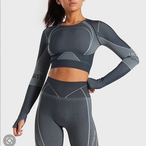 Gymshark Turbo High Waisted Seamless Leggings - Gray Black -Dry Tech Sz M